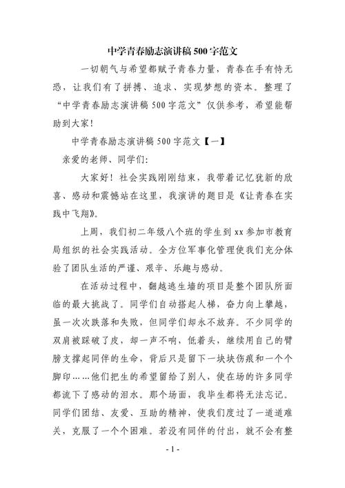 关于青春励志主题的演讲稿素材 第3张