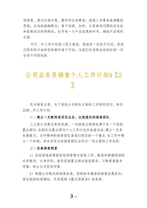 公司业务员个人工作计划 第2张