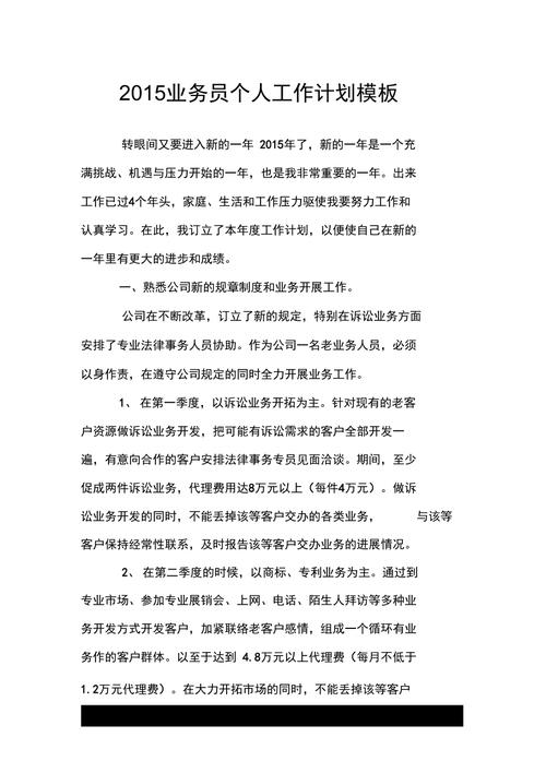 公司业务员个人工作计划 第3张