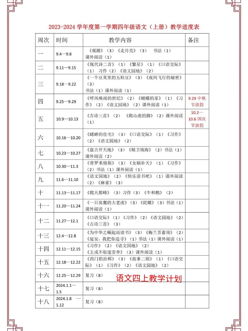 四年级班主任教学计划 第2张