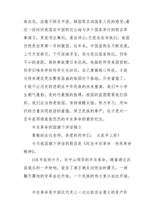 关于纪念辛亥革命的发言稿大全 第2张