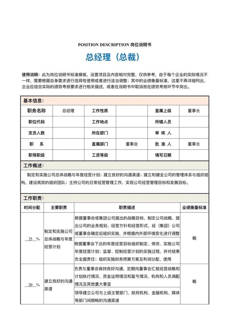 总经理职位的职责范文五篇 第2张