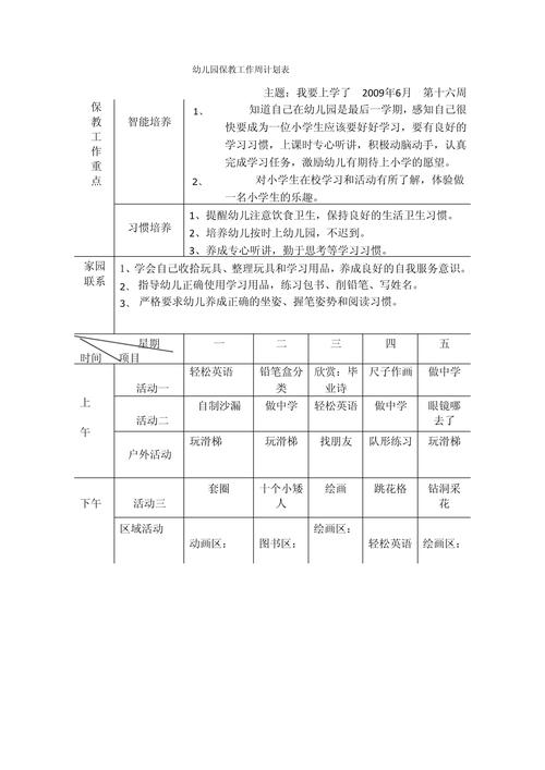 幼儿园保教工作计划 第2张