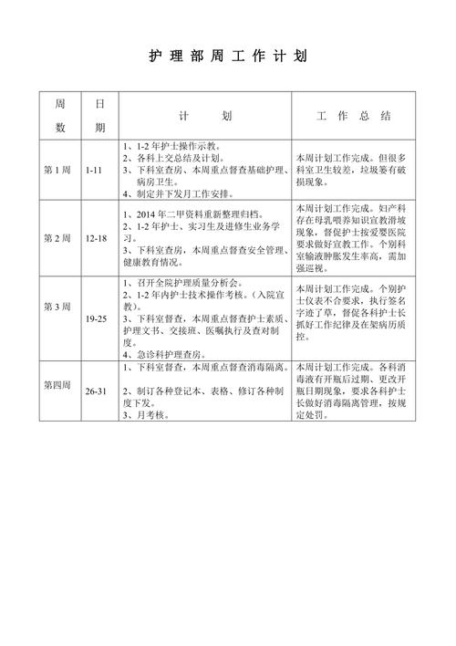 护理部工作计划范文 第2张