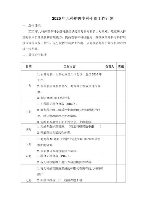 医院儿科护士工作计划 第2张