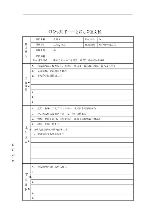 文秘职位基本工作职责七篇 第2张