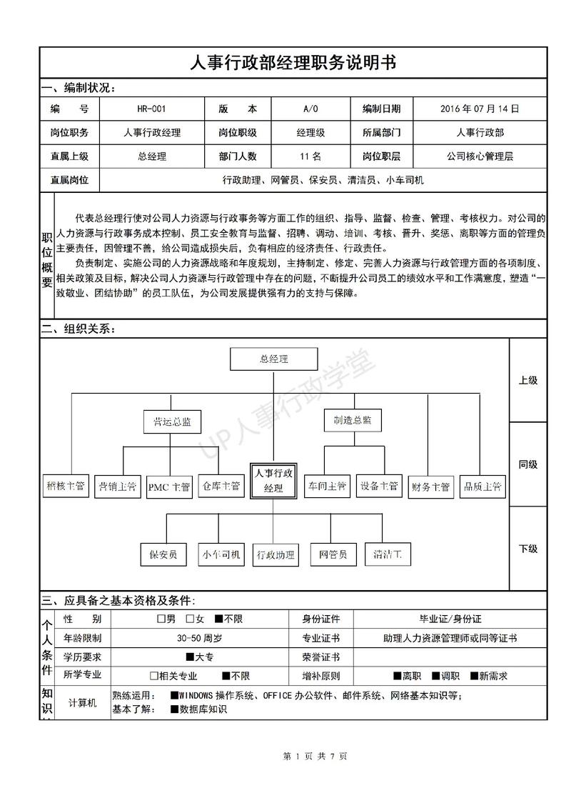 行政经理的基本岗位职责7篇 第3张