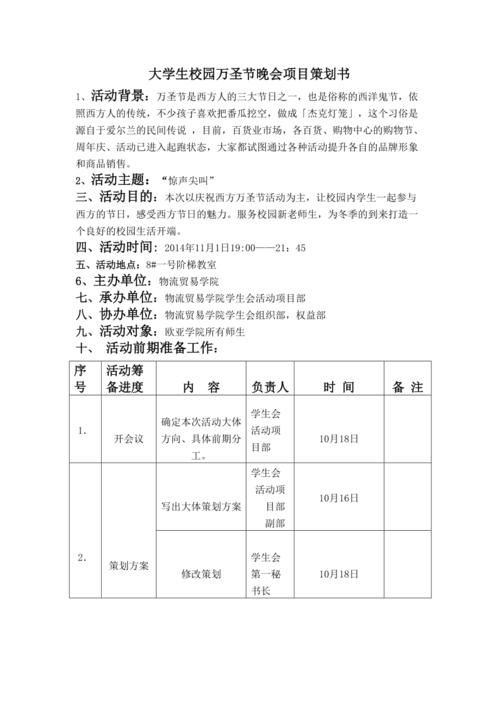 关于举办学校万圣节活动的策划 第3张