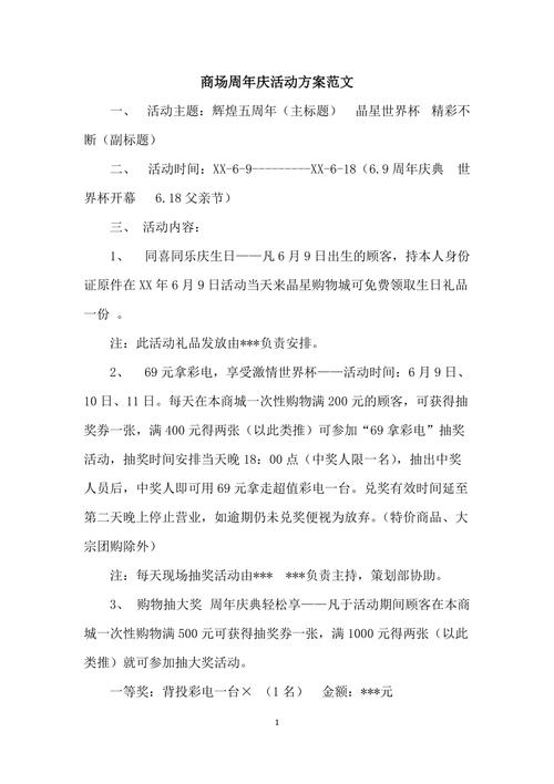 关于商场的周年庆策划方案 第2张