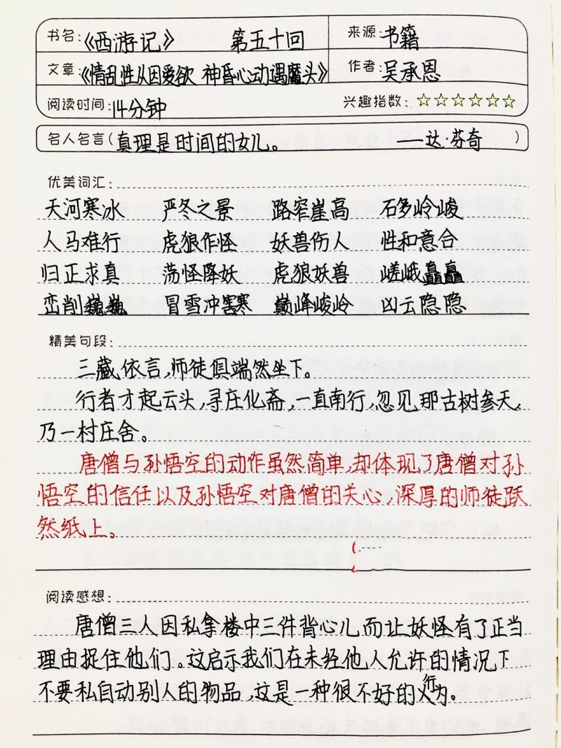 有关名著的读书笔记 第3张