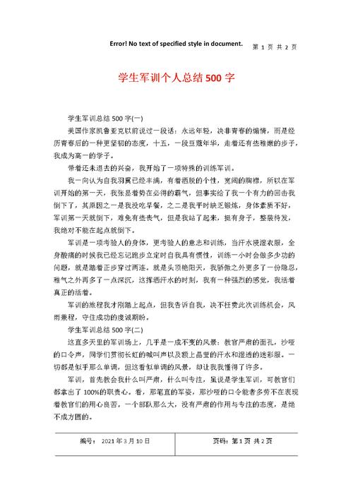 大学生个人军训总结500字 第1张