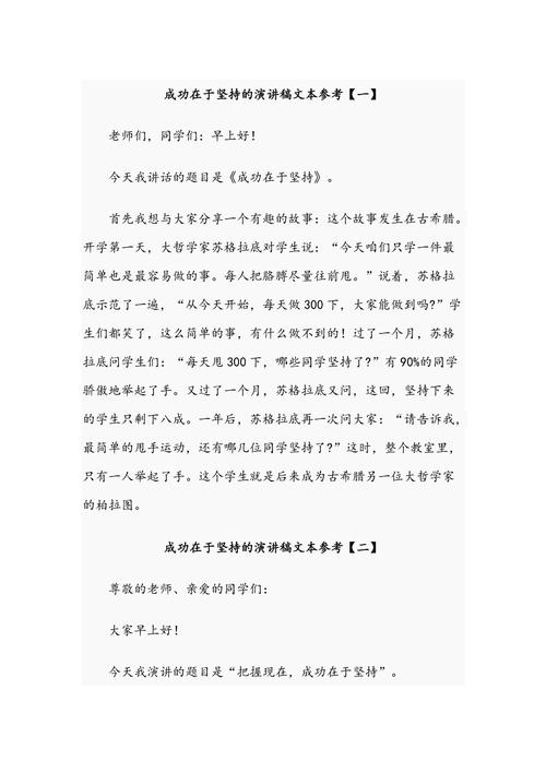 关于成功在于坚持的演讲稿 第2张