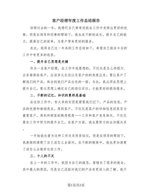 客户经理年终总结报告个人 第2张