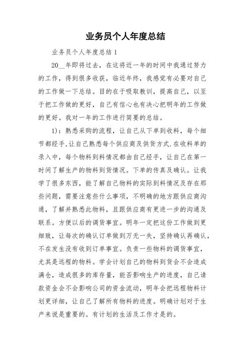 业务员个人年终总结简短 第1张