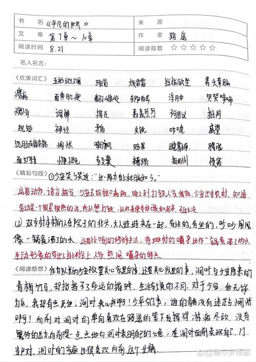 名著阅读读书笔记250字 第1张