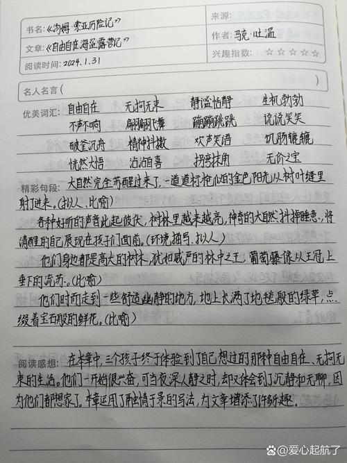 名著阅读读书笔记250字 第2张