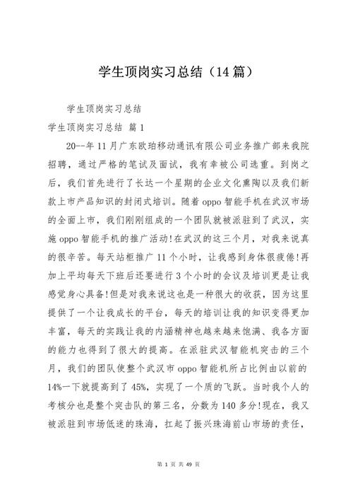 学生顶岗实习个人总结 第2张