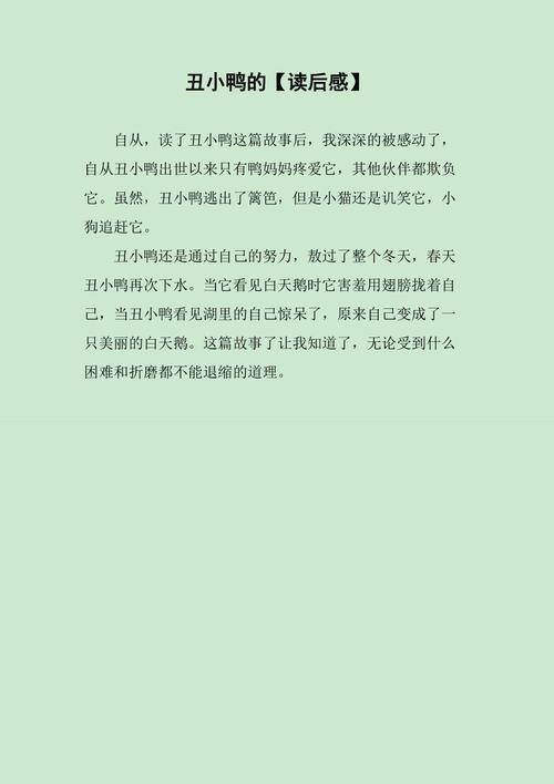 丑小鸭的心得 第2张