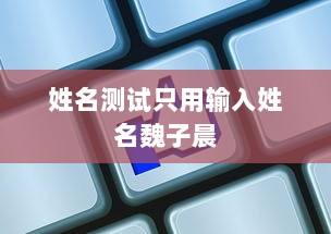 姓名测试只用输入姓名魏子晨 第1张 姓名测试只用输入姓名魏子晨 第1张