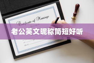 老公英文昵称简短好听  第1张