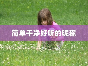 简单干净好听的昵称