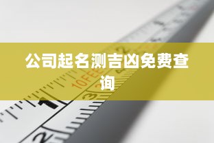 公司起名测吉凶免费查询