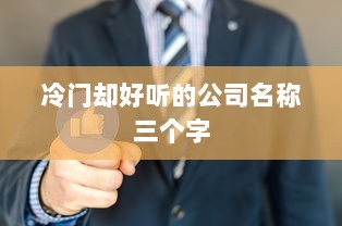 冷门却好听的公司名称三个字  第1张