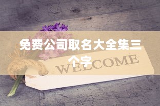 免费公司取名大全集三个字  第1张 免费公司取名大全集三个字  第1张