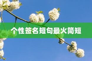 个性签名短句最火简短
