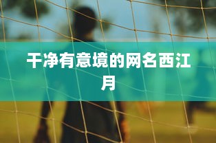 干净有意境的网名西江月