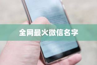 全网最火微信名字  第1张