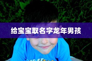 给宝宝取名字龙年男孩  第1张