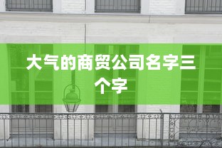 大气的商贸公司名字三个字 第1张 大气的商贸公司名字三个字 第1张