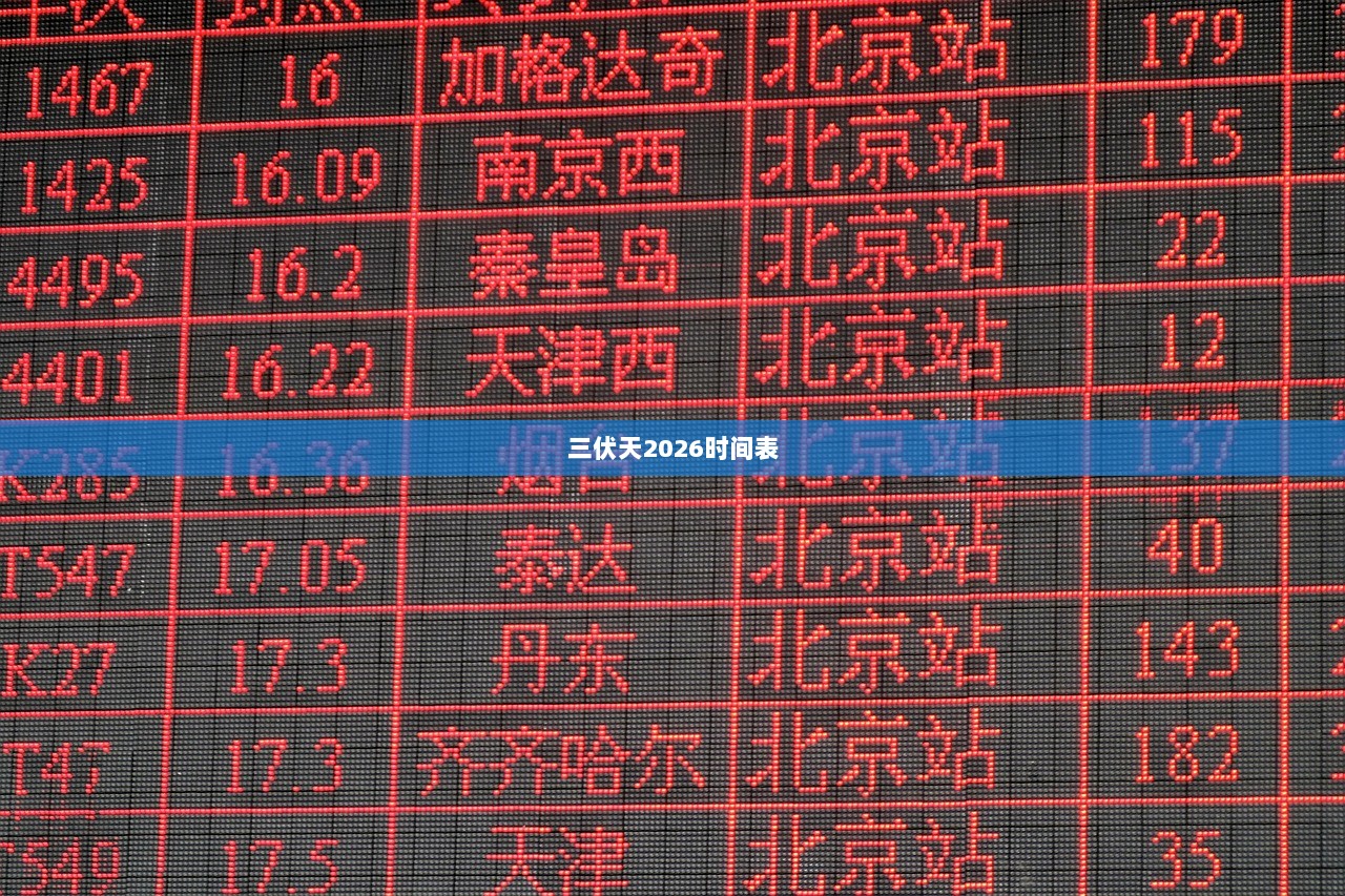 三伏天2026时间表