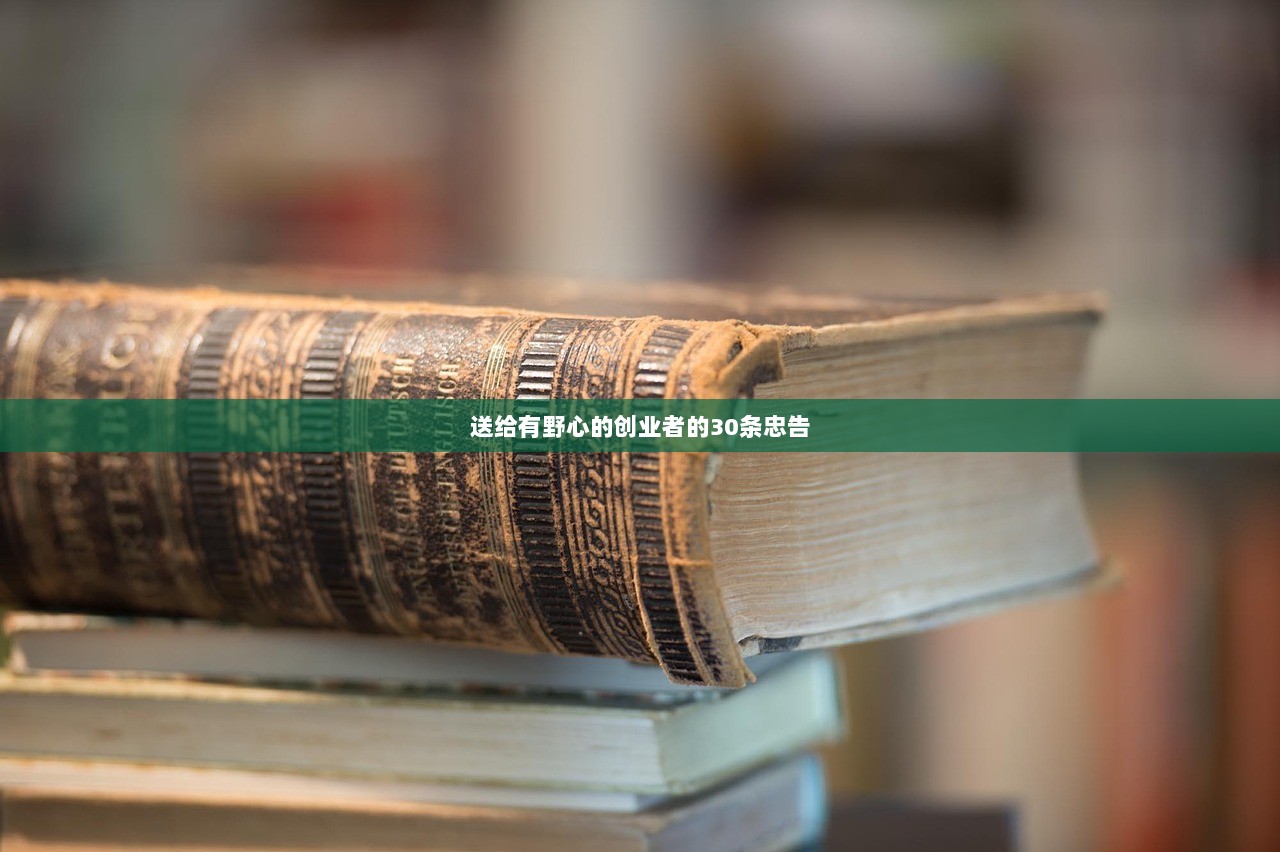送给有野心的创业者的30条忠告