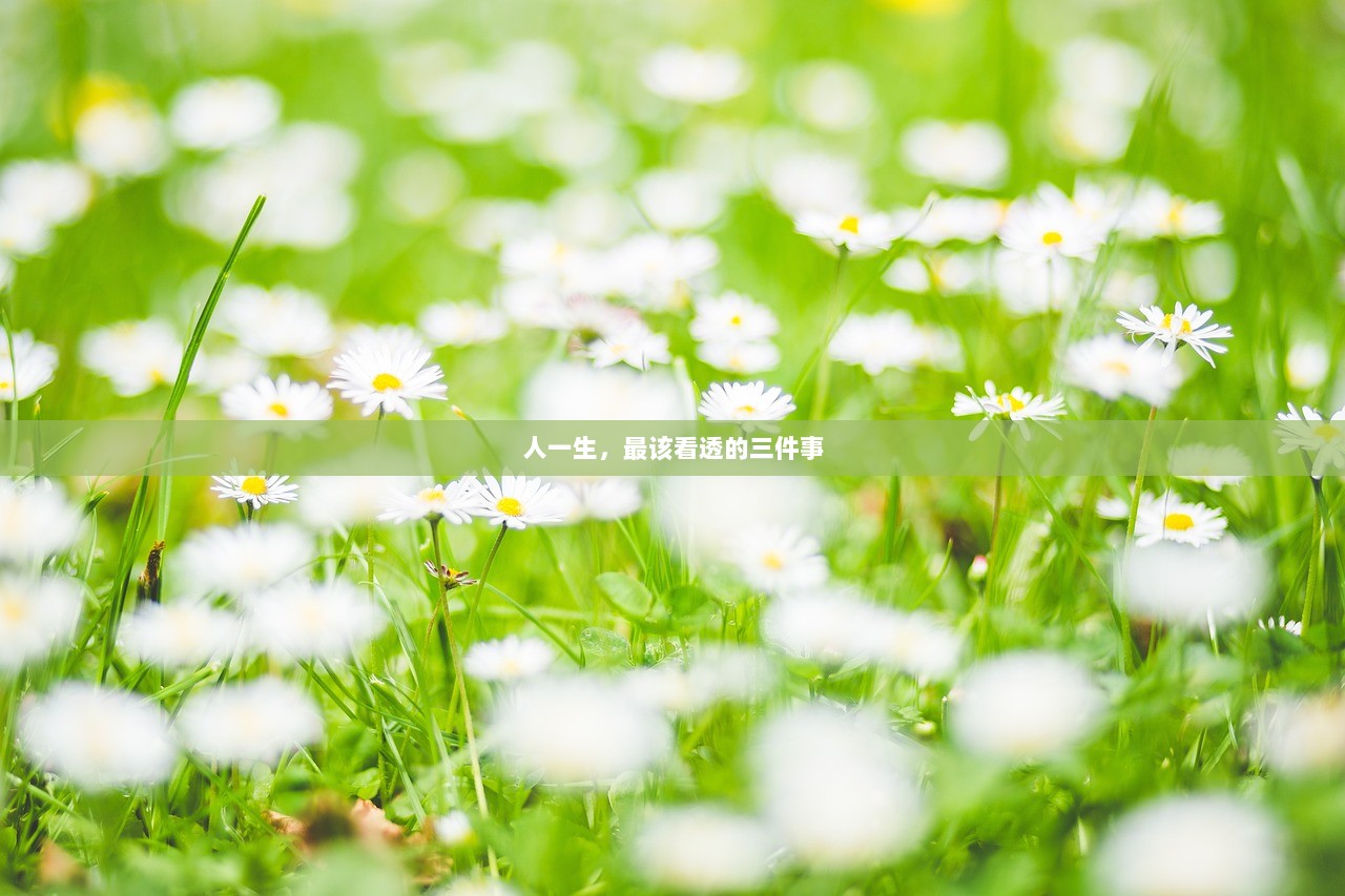 人一生，最该看透的三件事